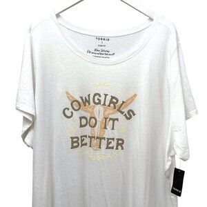 TORRID Cowgirls Do it Better Tee Plus Size 5X /Torrid 5 Slim White Tee NWT